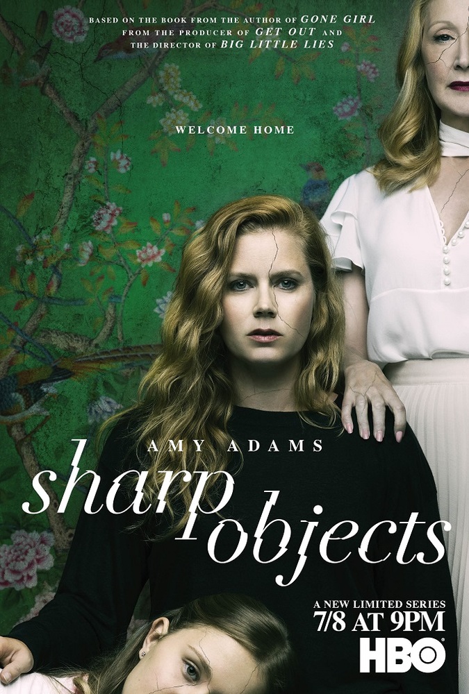 پوستر سریال «اشیای تیز» (Sharp Objects) با بازی امی آدامز، پاتریشا کلارکسون و الیزا اسکانلن